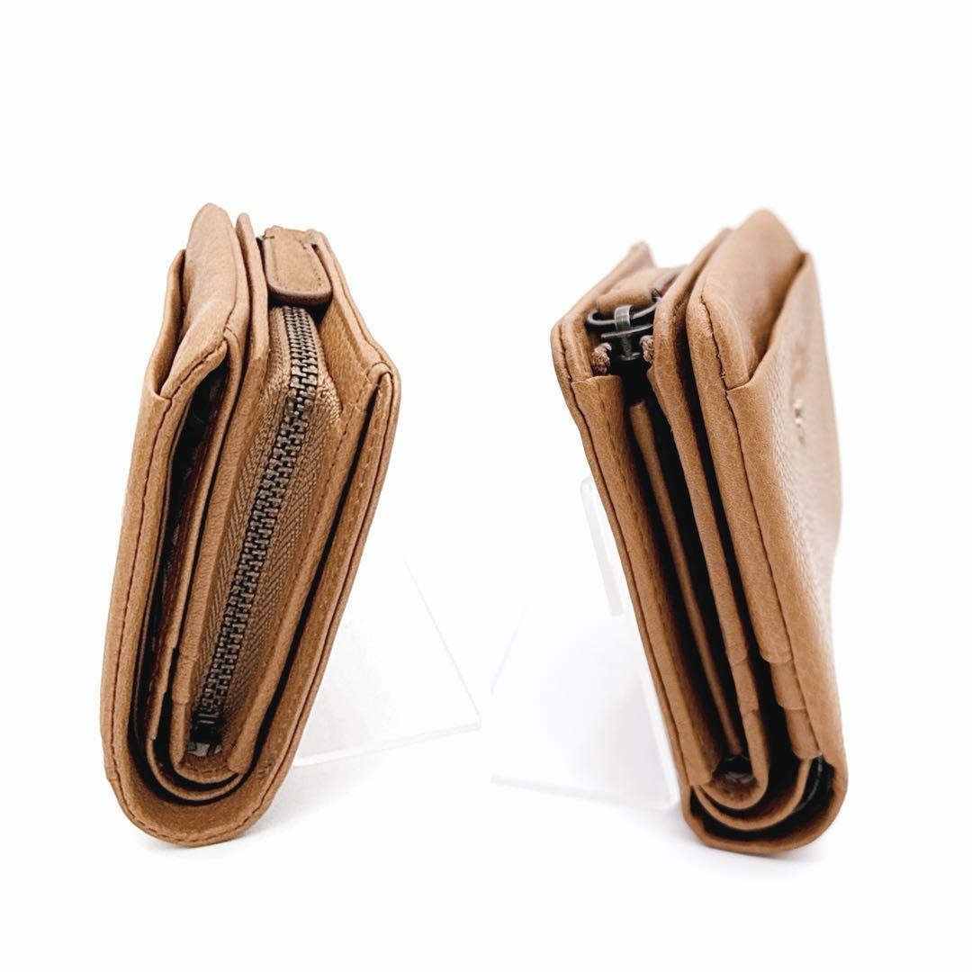 【美品】Dakota 二つ折り財布 コンパクト 本革 馬蹄 L字ファスナー