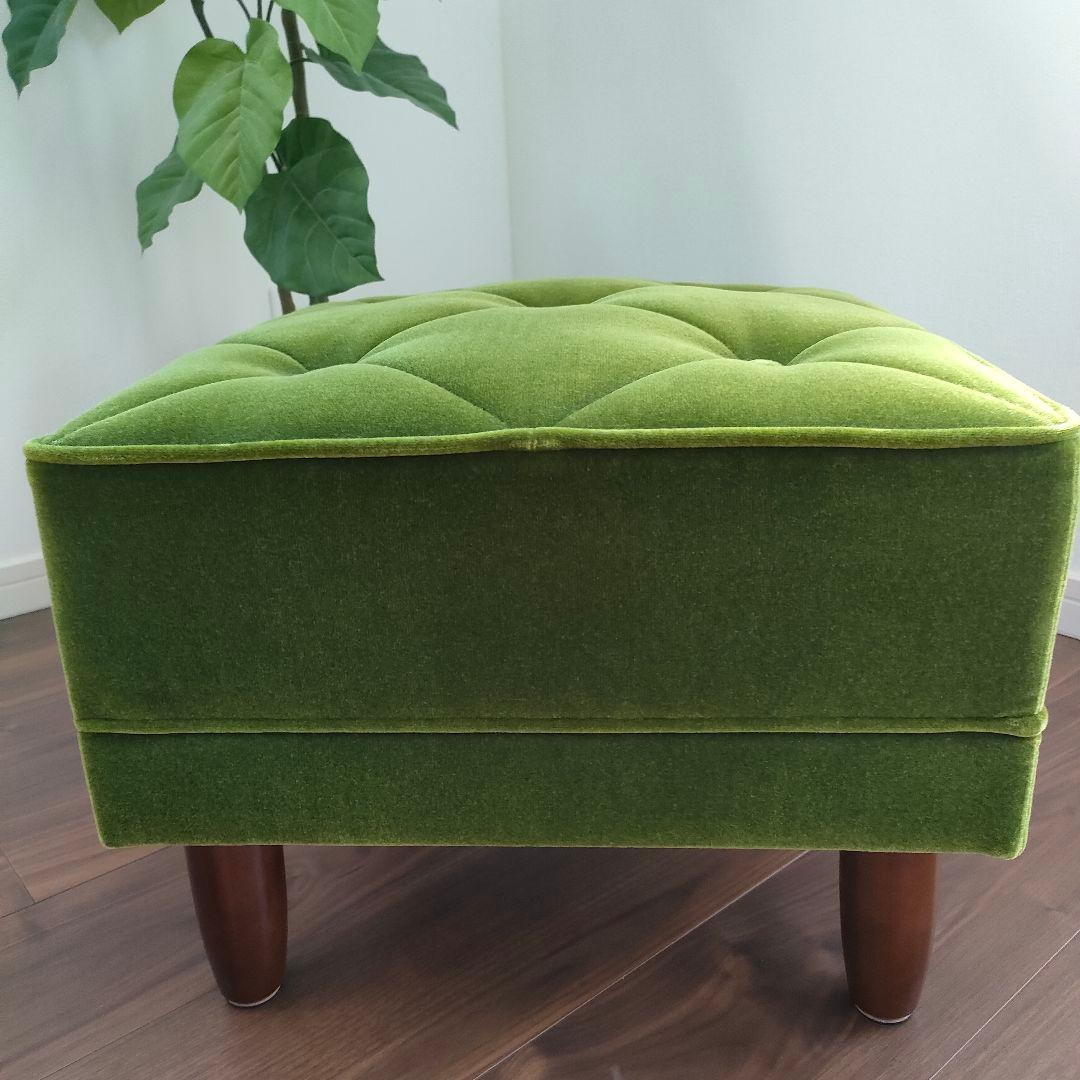 カリモク60 X36206 モケットグリーン オットマン