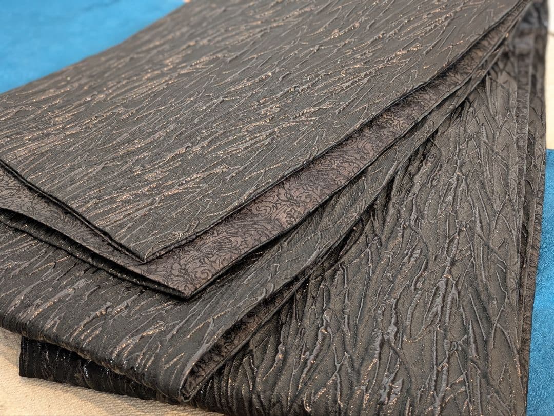 振袖フルセット 身丈152裄64 色無地振袖 青藍色 地紋 やまと誂え 成人式