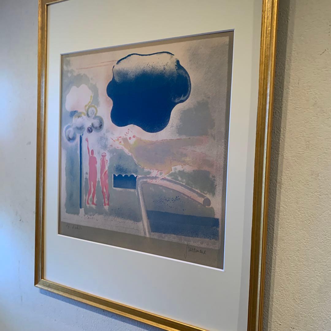 希少　ポールギヤマン　直サイン有り　版画　石板　大判　89センチ× 70センチ