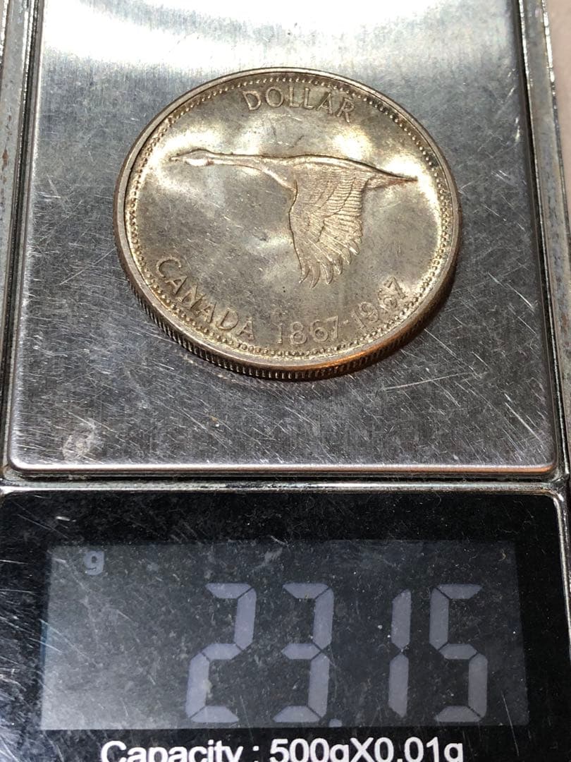 N4279【カナダ・銀貨】1967年1ドル　外貨　硬貨　古銭　　銀貨