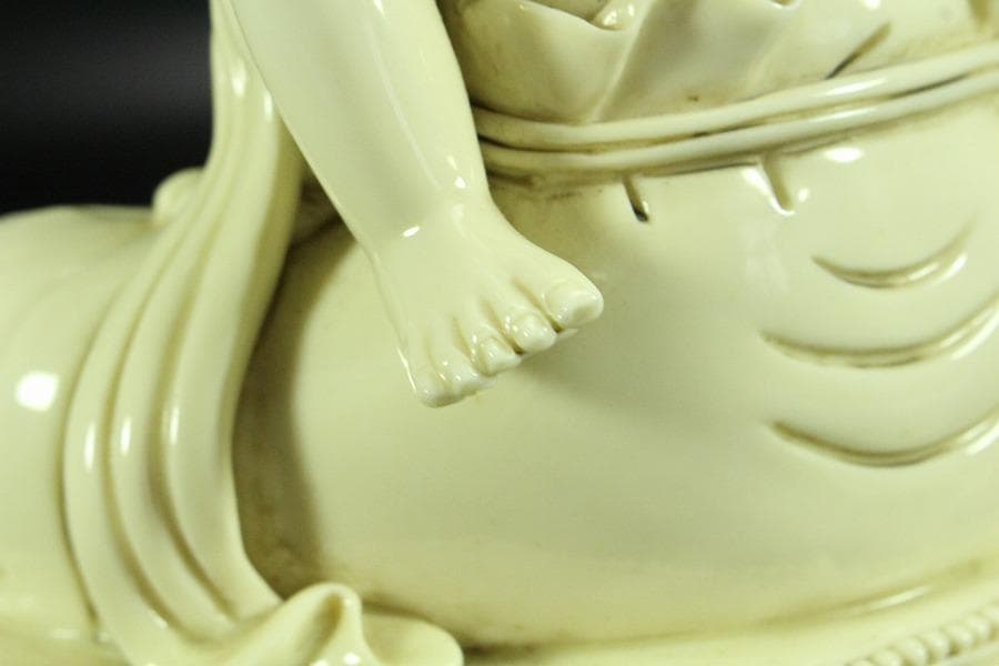 中国美術 白磁 南無仏 在銘 高37cm 鑑書箱(K-LC490)