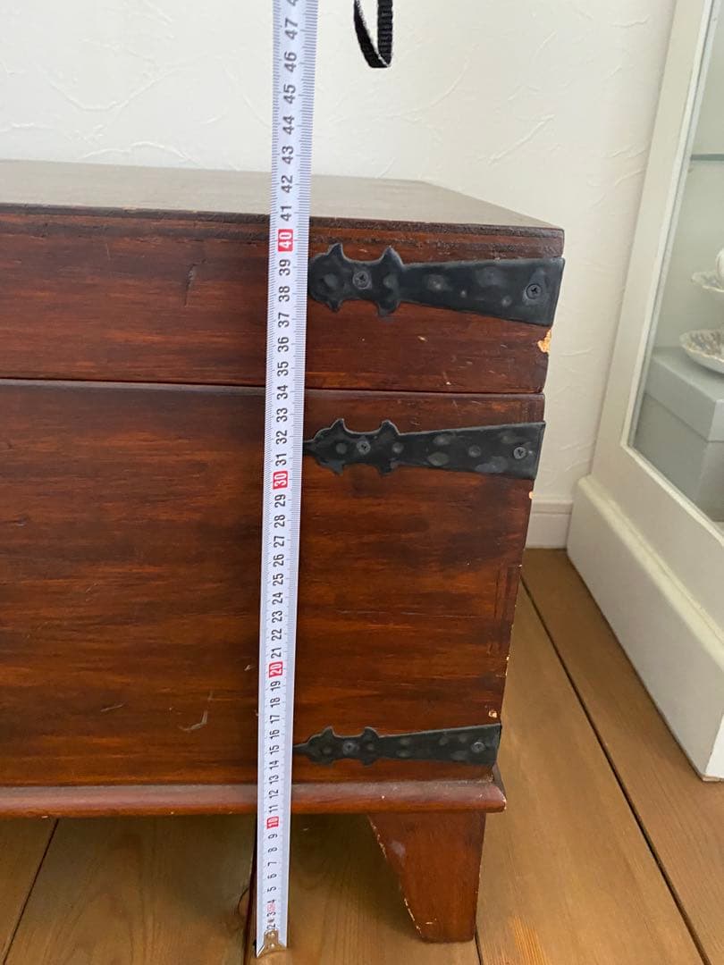 木製収納箱 ダークブラウン　30年前