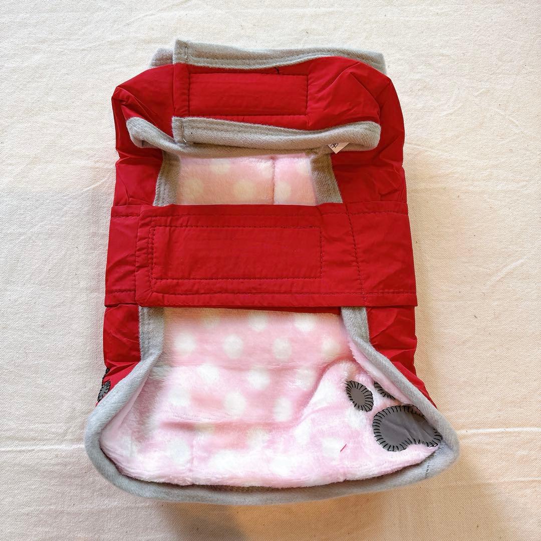 ☆　犬服　小型犬　XSサイズ　秋冬　防寒　レッド　ジャケット　フリース　暖かい