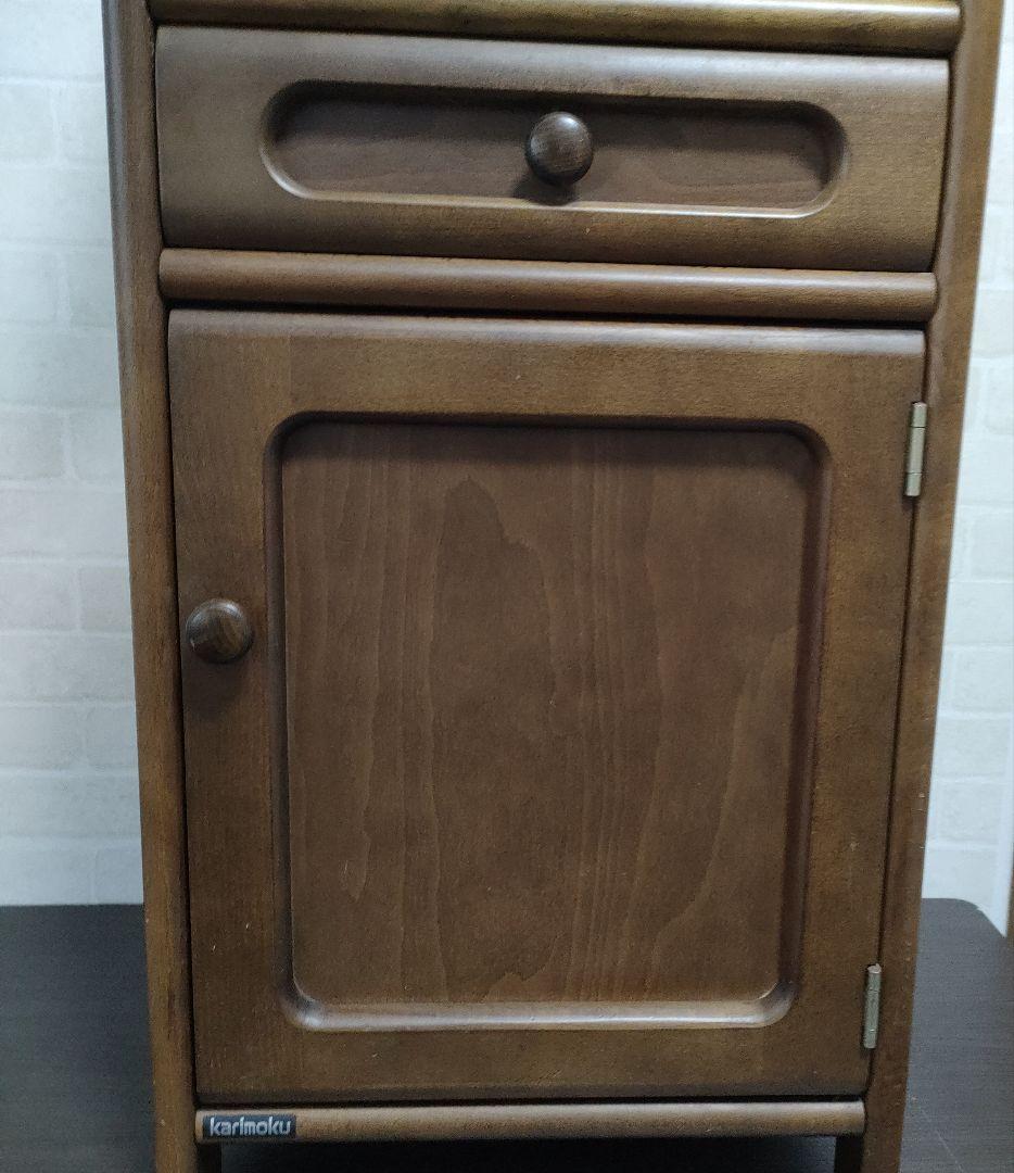 karimokuカリモク家具 電話台 花台 飾棚 サイドテーブル 引出し収納扉付