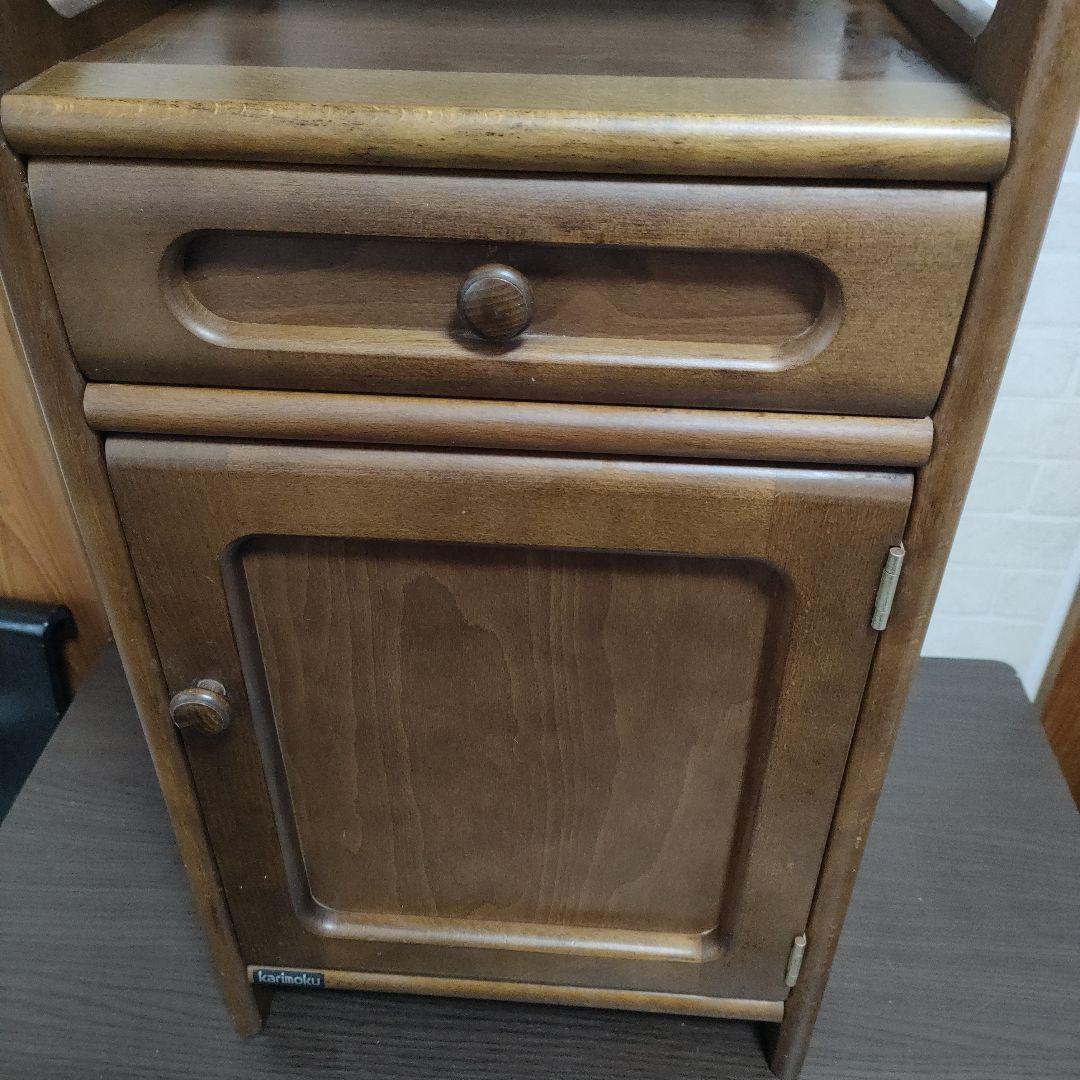 karimokuカリモク家具 電話台 花台 飾棚 サイドテーブル 引出し収納扉付