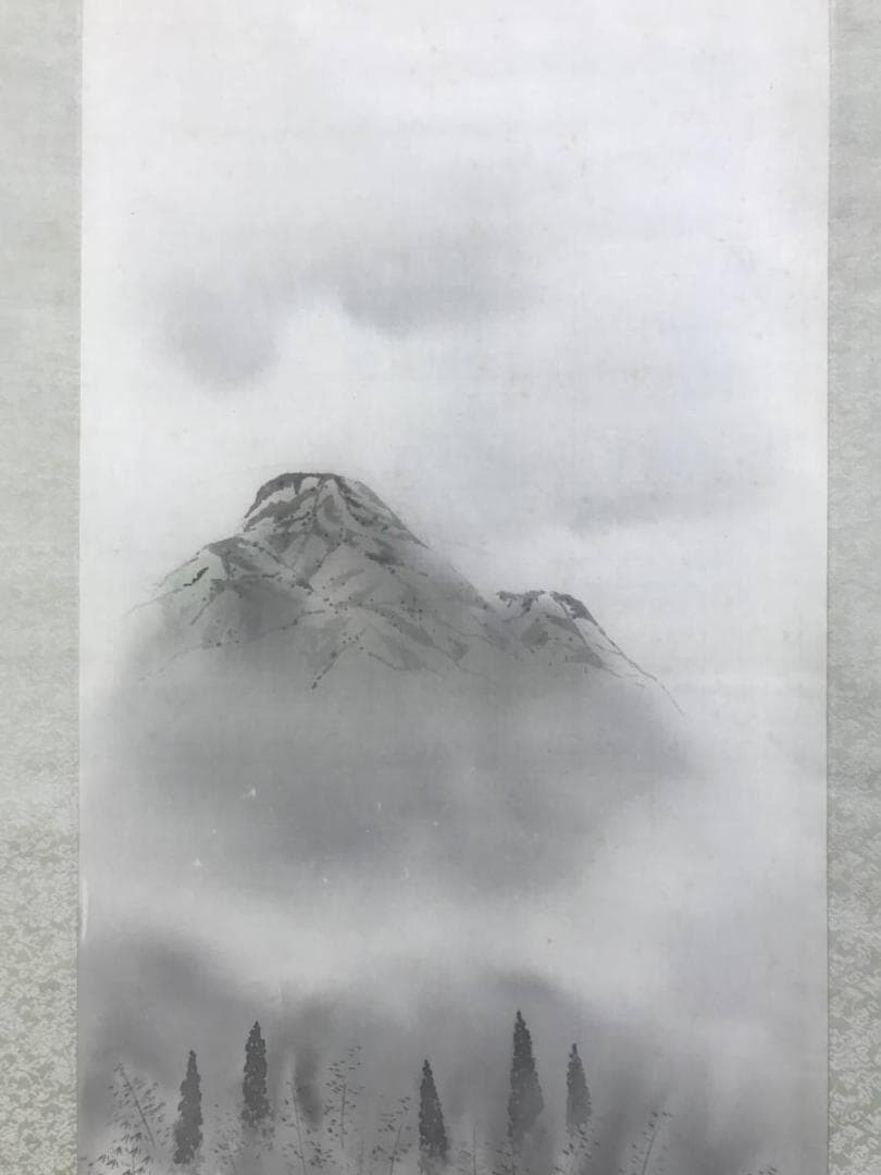 【真作】山東光風/早春田家図/山水図/梅花山水図/掛軸☆宝船☆AD-809