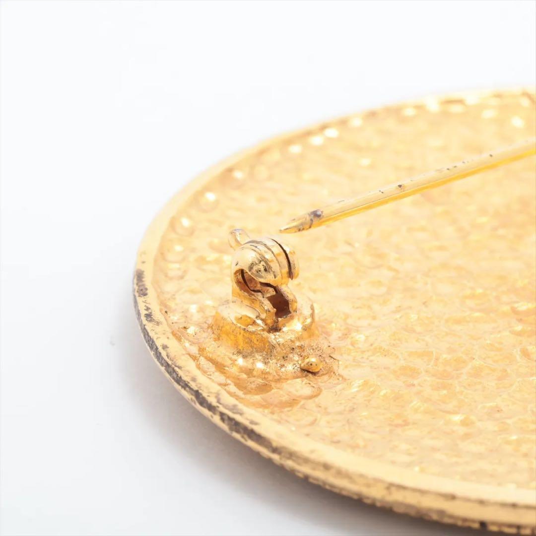 CHANEL ブローチ　1169 ヴィンテージ　GP ライオン　ラウンド　箱付き