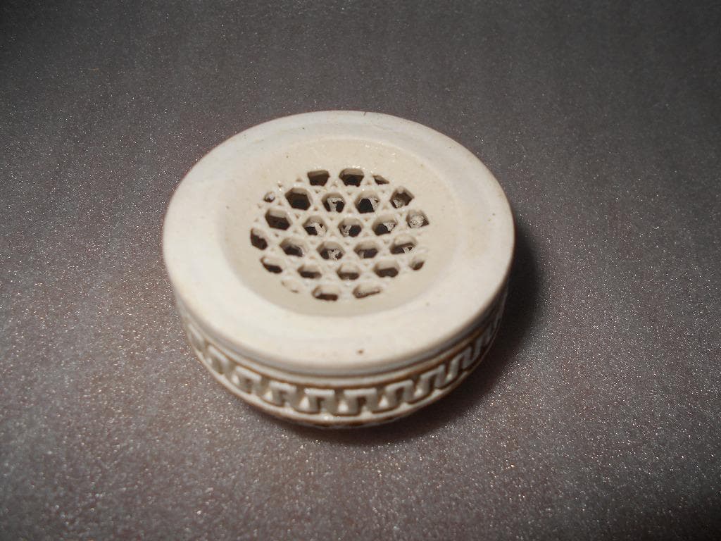 薩摩焼　透かし彫り　象双耳　金彩　香炉　茶道具