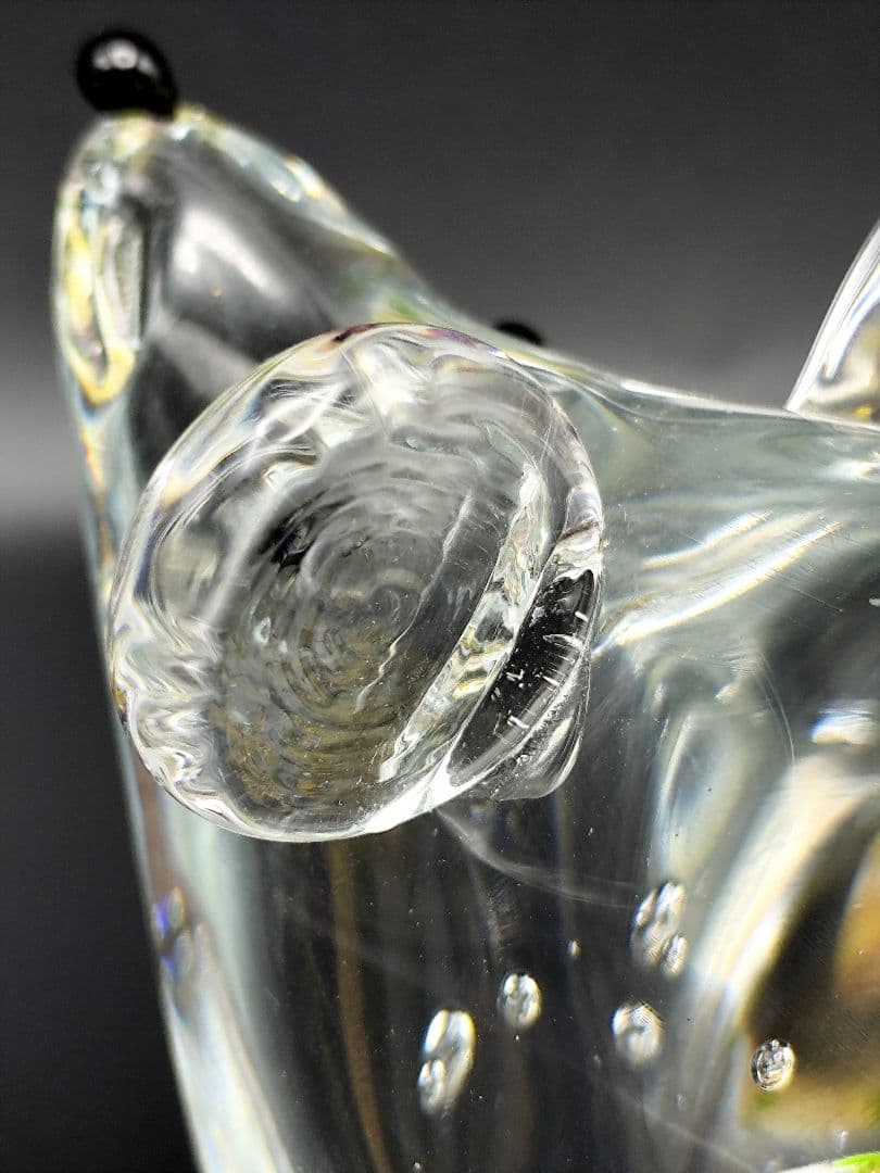 超希少品☆黒木国昭 光琳 金彩象嵌 干支 子 ガラス工芸 ねずみ