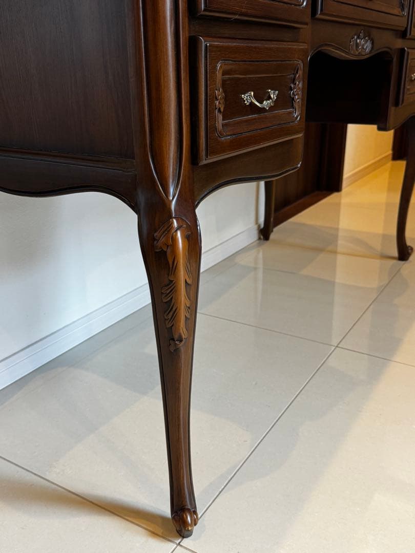 Vivishop様　英国調　アンティーク木製デスク ダークブラウン