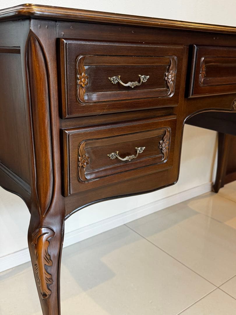 Vivishop様　英国調　アンティーク木製デスク ダークブラウン