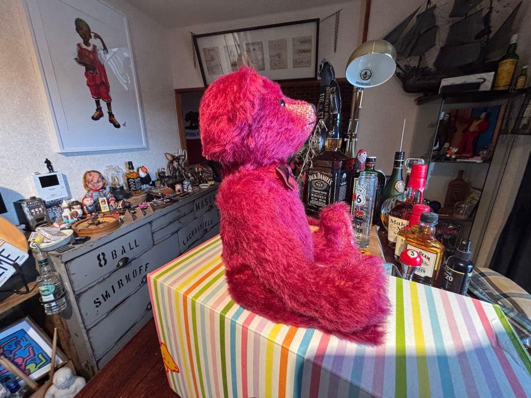 Steiff ピンク ぬいぐるみ ボタンの耳付き