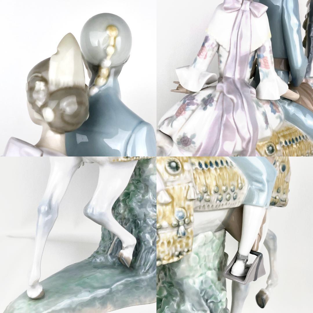 【希少・大型45cm・クリーンアップ済】リヤドロ／馬に乗ったカップル／F19-S