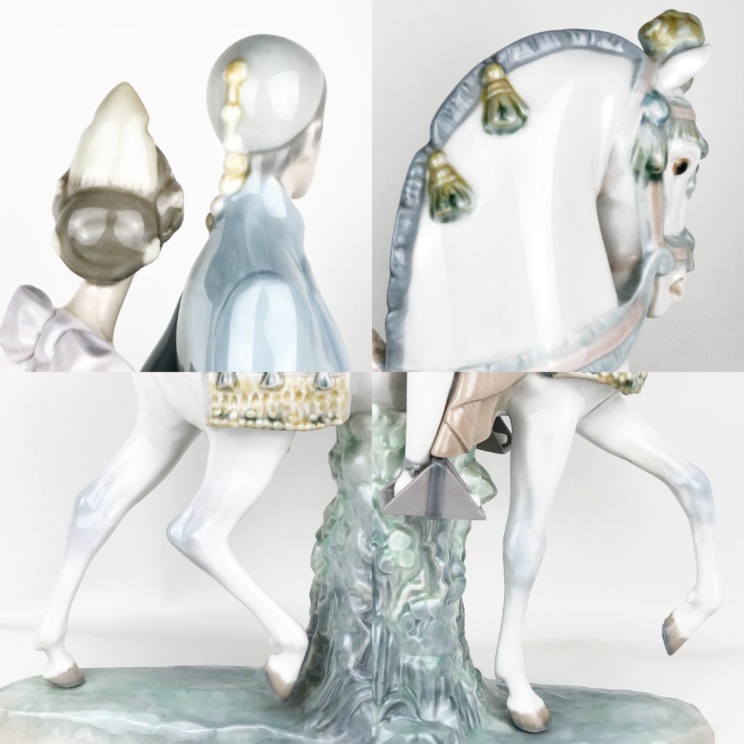 【希少・大型45cm・クリーンアップ済】リヤドロ／馬に乗ったカップル／F19-S