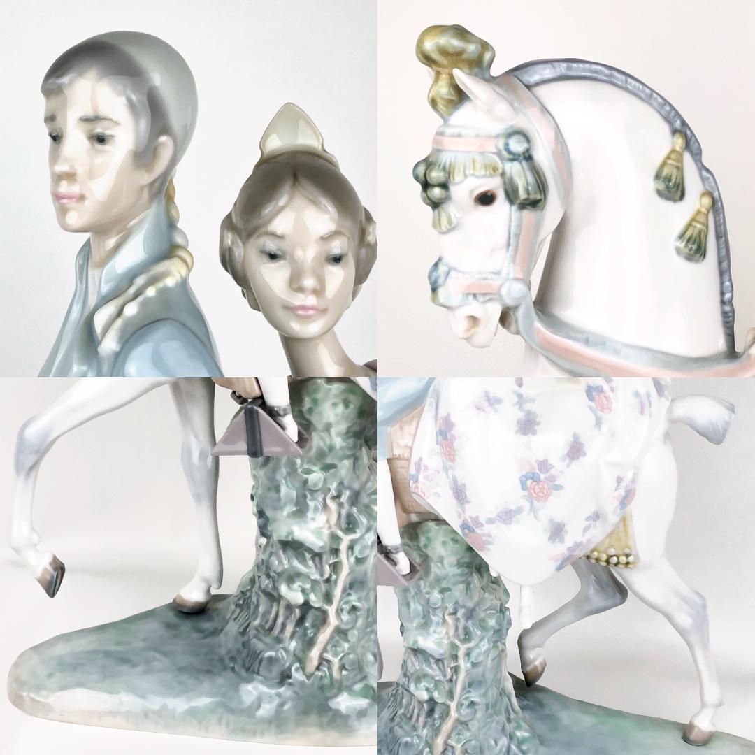 【希少・大型45cm・クリーンアップ済】リヤドロ／馬に乗ったカップル／F19-S