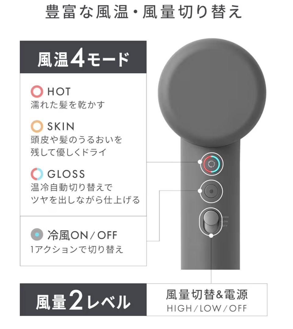 新品未開封 SALONIA スムースシャイン スマート ドライヤー グレー