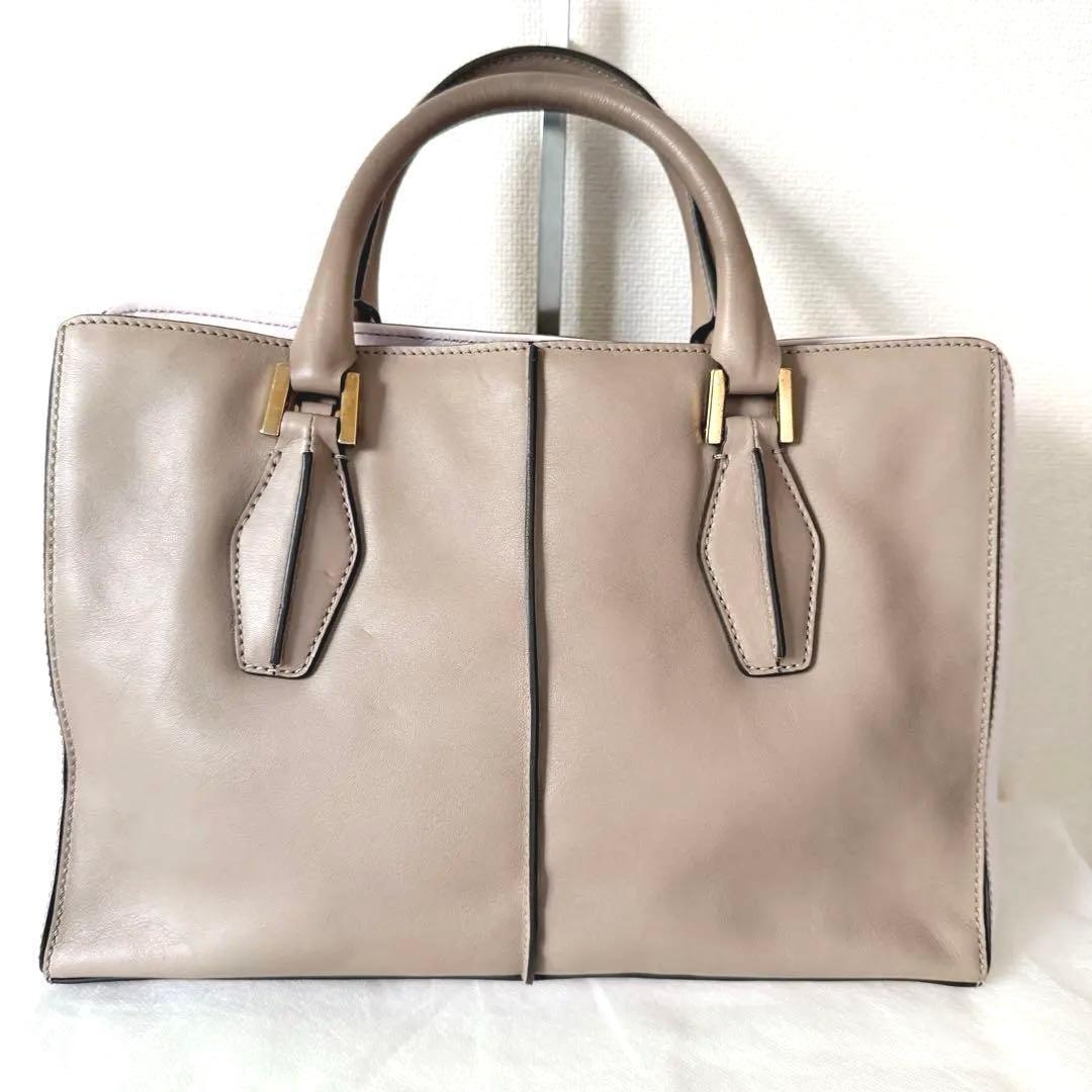 TODS トッズ Dキューブバッグ ピンク ベージュ ハンドバッグ