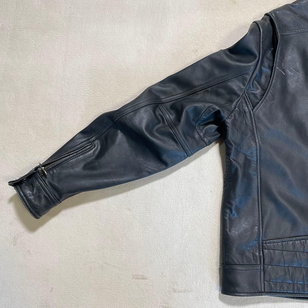 HARLEYDAVIDSON レザージャケット　シングルライダース　刺繍ロゴ M