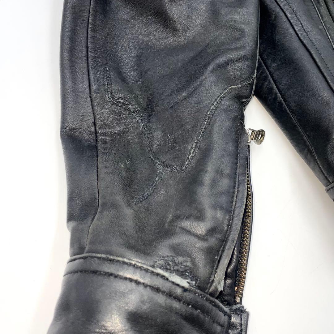 HARLEYDAVIDSON レザージャケット　シングルライダース　刺繍ロゴ M