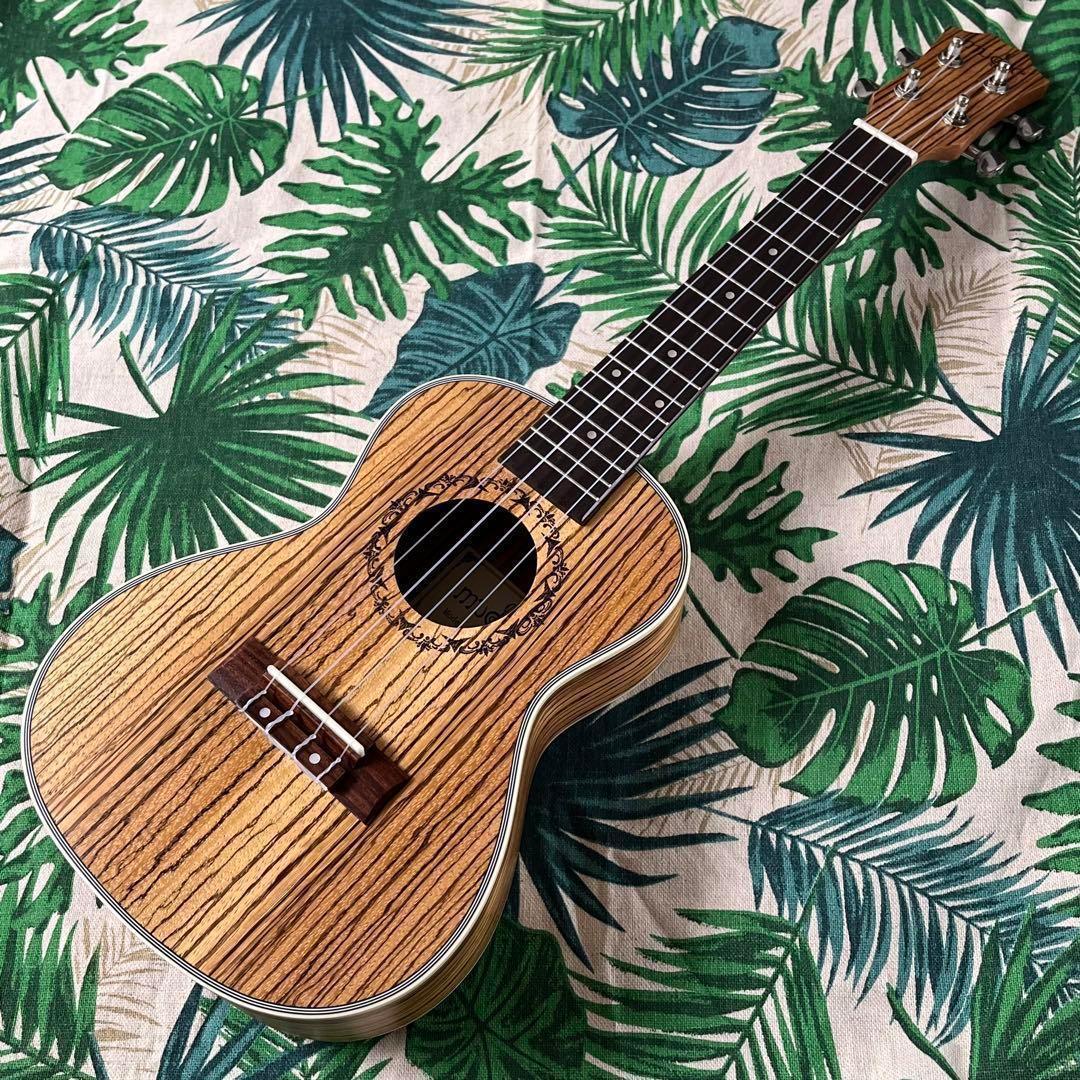 【入門セット】musicのゼブラウッド・コンサートウクレレ【ウクレレ専門店】