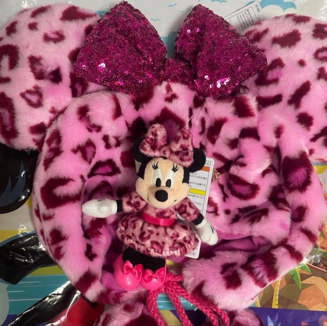 ヒョウ柄 ファンキャップ ヒョウ柄 ピンク ミニーキーホルダー ヒョウ柄ミラー