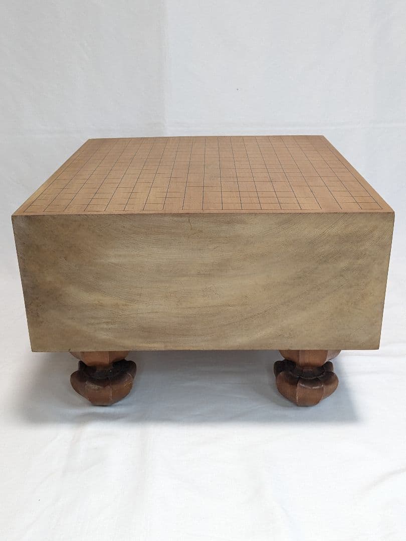 木製囲碁盤 碁石セット 脚付き へそあり 蛤碁石