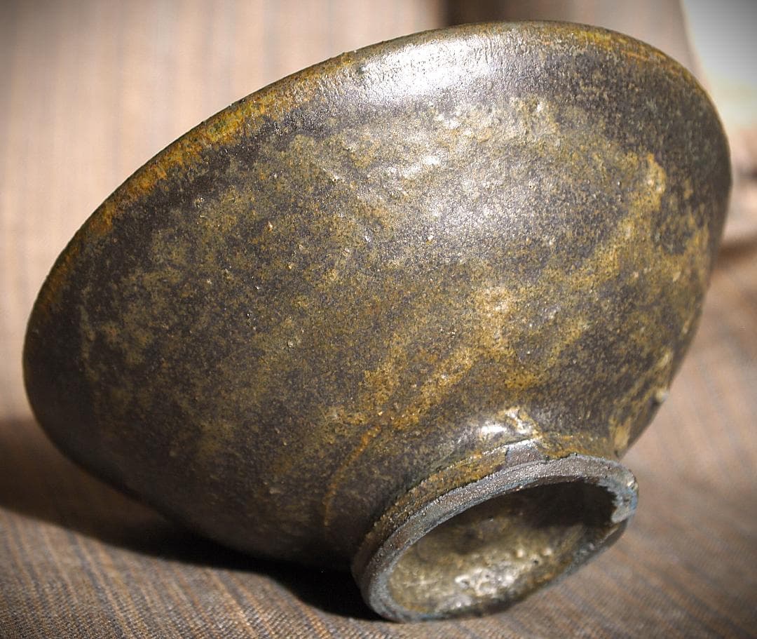 人気作家★加地学【師：森岡成好】★窯変黒茶碗D