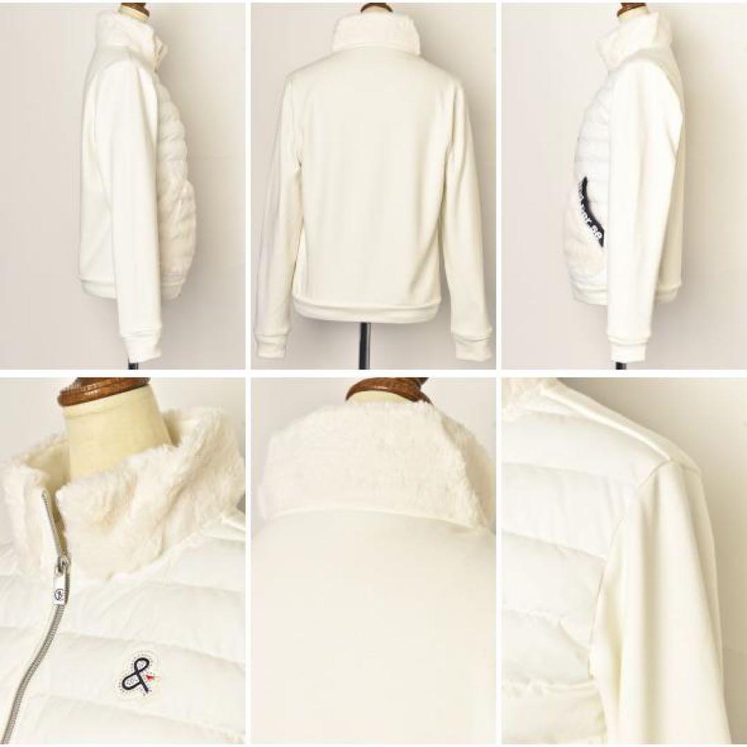 【美品】and per se 中綿切替ブルゾン L 白 防寒 ゴルフ 現行