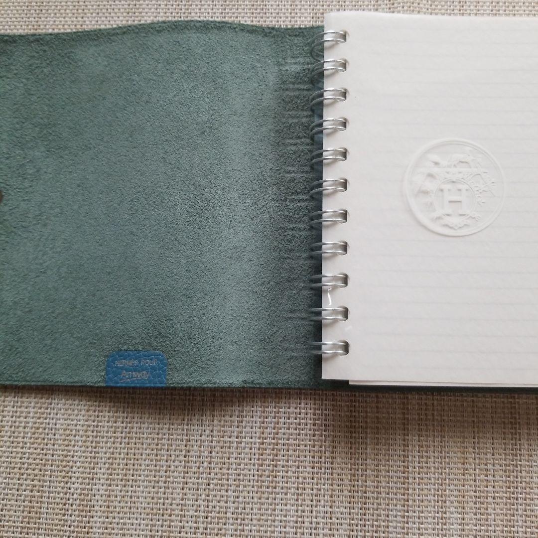 kiki様　HERMES 青 レザー リングノート　新品未使用　ブルージーン
