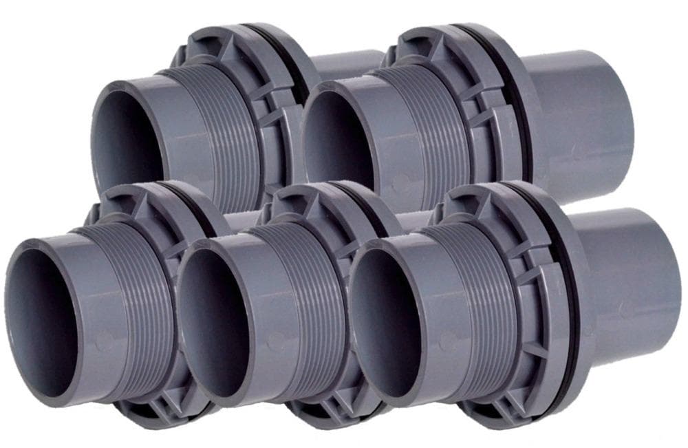 バルブソケット５０Ａ　ゴムパッキン２個付５個セット　水槽　バルソケ　配管　塩ビ管