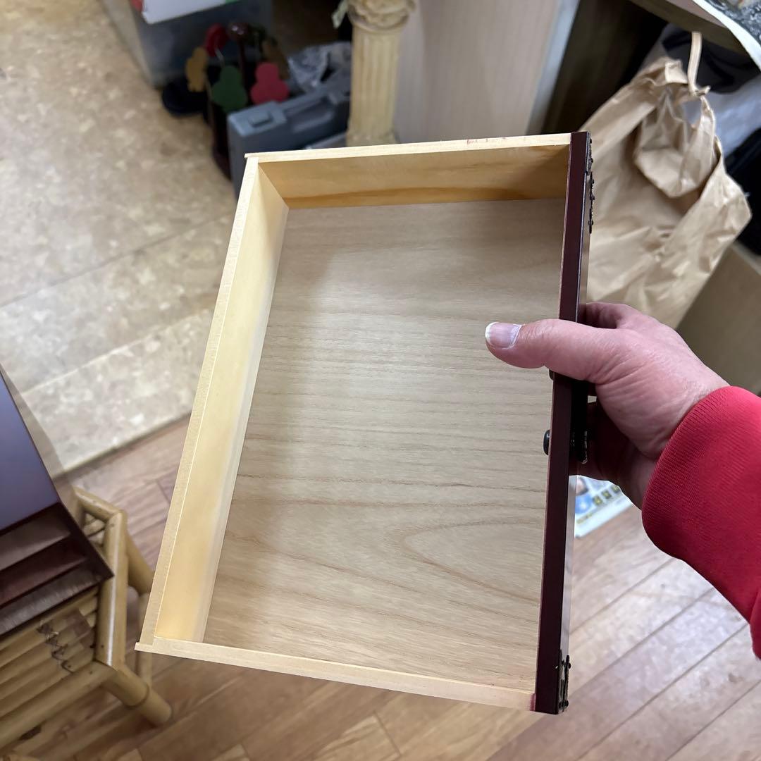 【美品・箱付】仙台箪笥 三ツ引 溜塗（ためぬり） 小物入れ 伝統工芸品