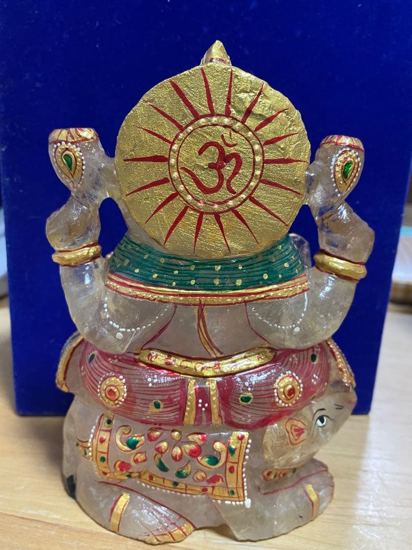 期間限定お値下げ！ガネーシャとねずみ　置物　水晶　彫刻　特大