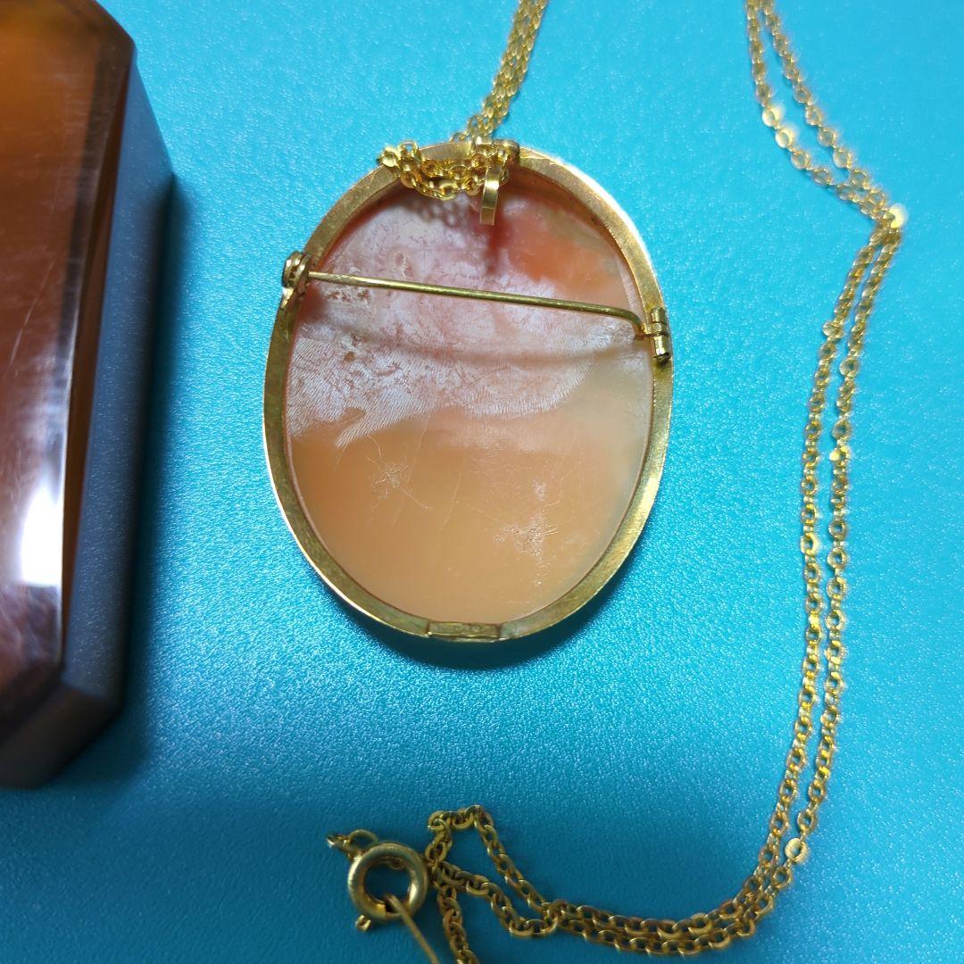 カメオ　ブローチ　ネックレス