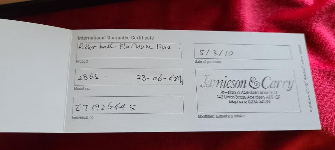 【まっつん】モンブラン マイスターシュテュック P164　プラチナライン