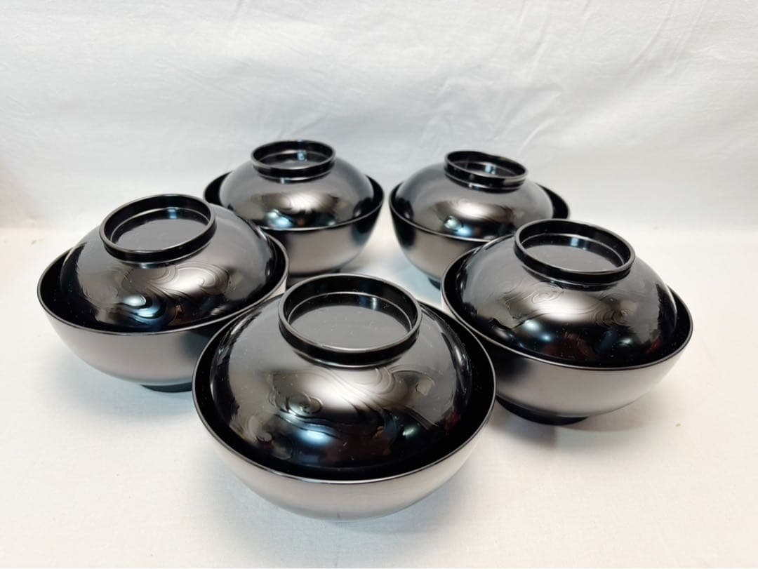 ほぼ未使用 懐石道具 塗師 葵春造 懐石皆具一揃 木製 五客揃 利休形 共箱