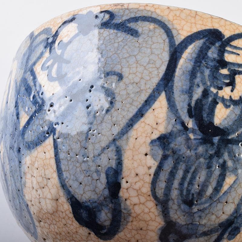 茶道具　聾米造　青木木米作　群仙文茶碗　仕覆付　共箱　V　R7598