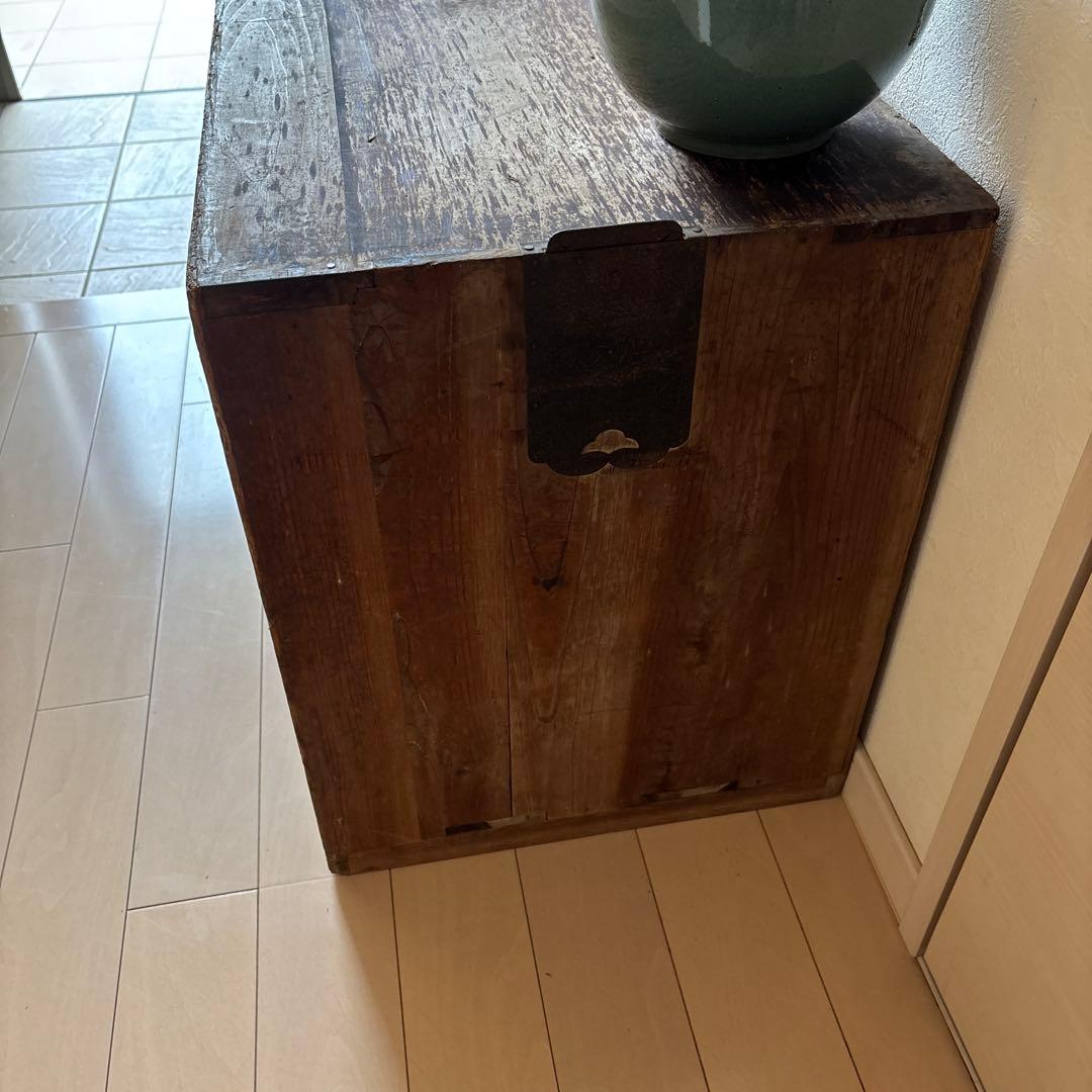 木製アンティーク箪笥 ダークブラウン 2段引き出し　昭和　レトロ