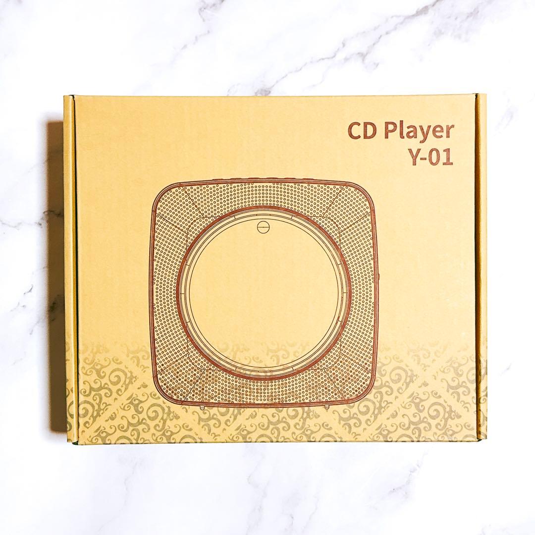 CDプレーヤー Bluetooth 卓上 壁掛け式 FMラジオ ホワイト