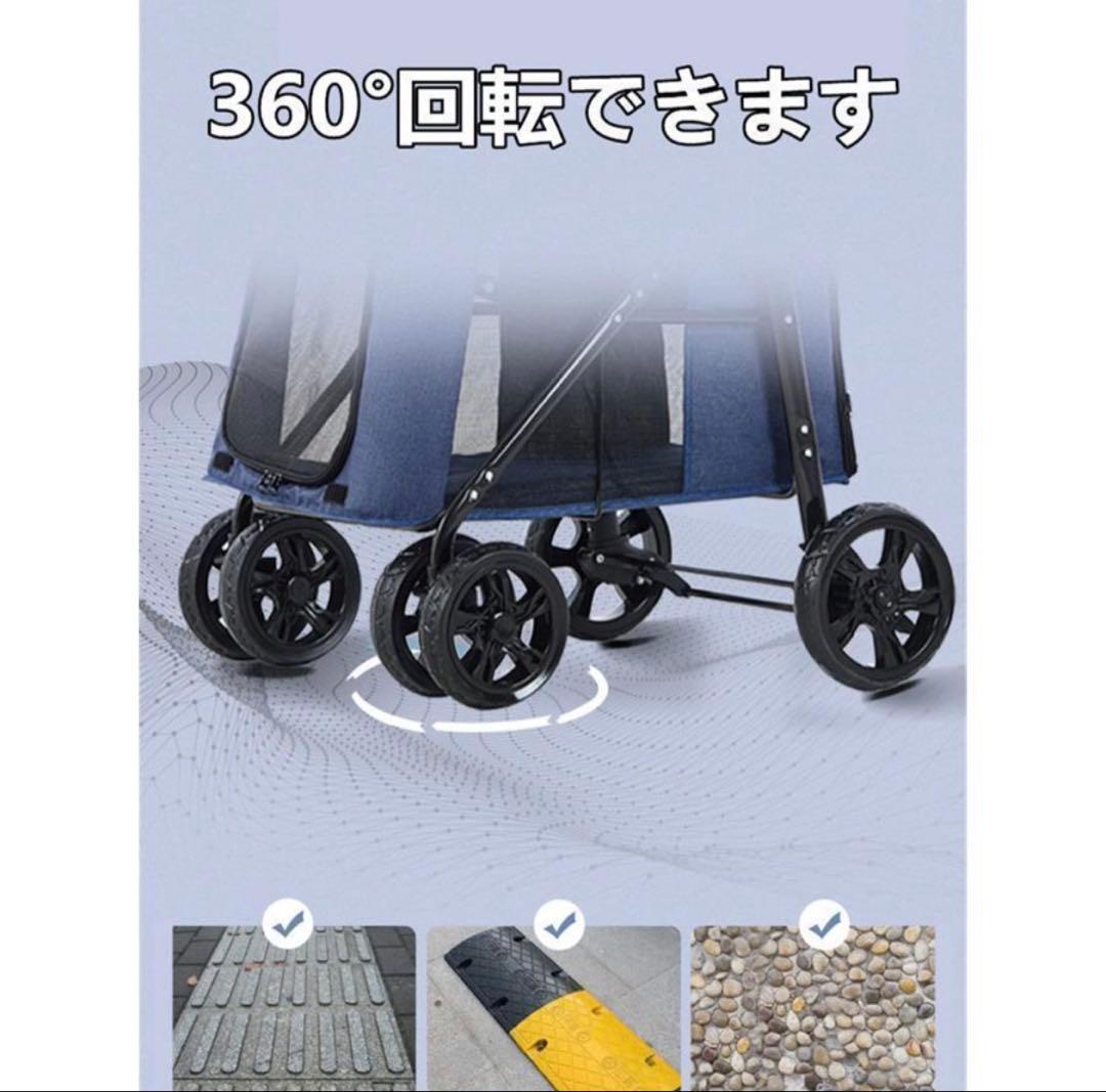 折りたたみペットカート グレー