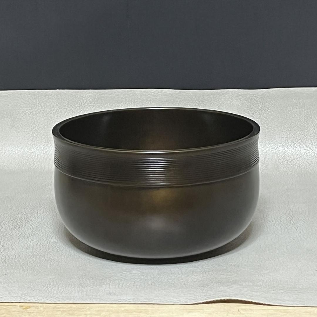 唐銅 建水 一ノ瀬宗辰 淡々斎好 口糸目建水 共箱 茶道具 【k3578】