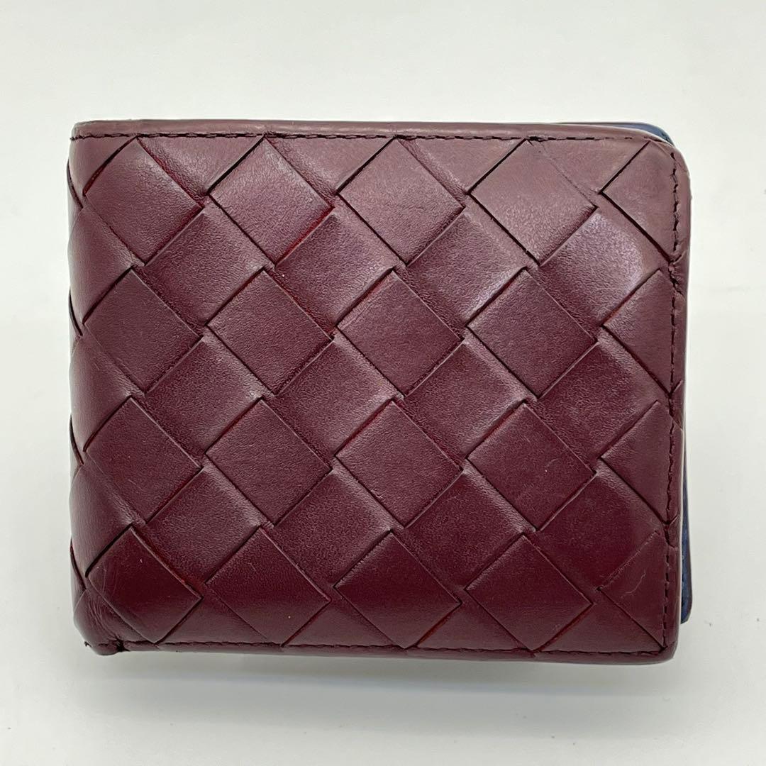 ボッテガヴェネタ 二つ折り財布 マキシイントレチャート バイカラー RFID