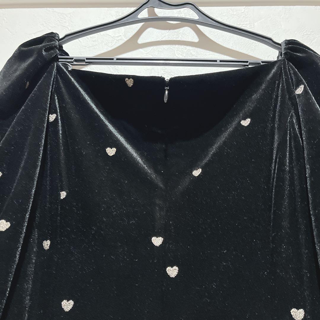 【新品タグ付き】スイートハートベロアドレス 試着のみ Lサイズ ブラック