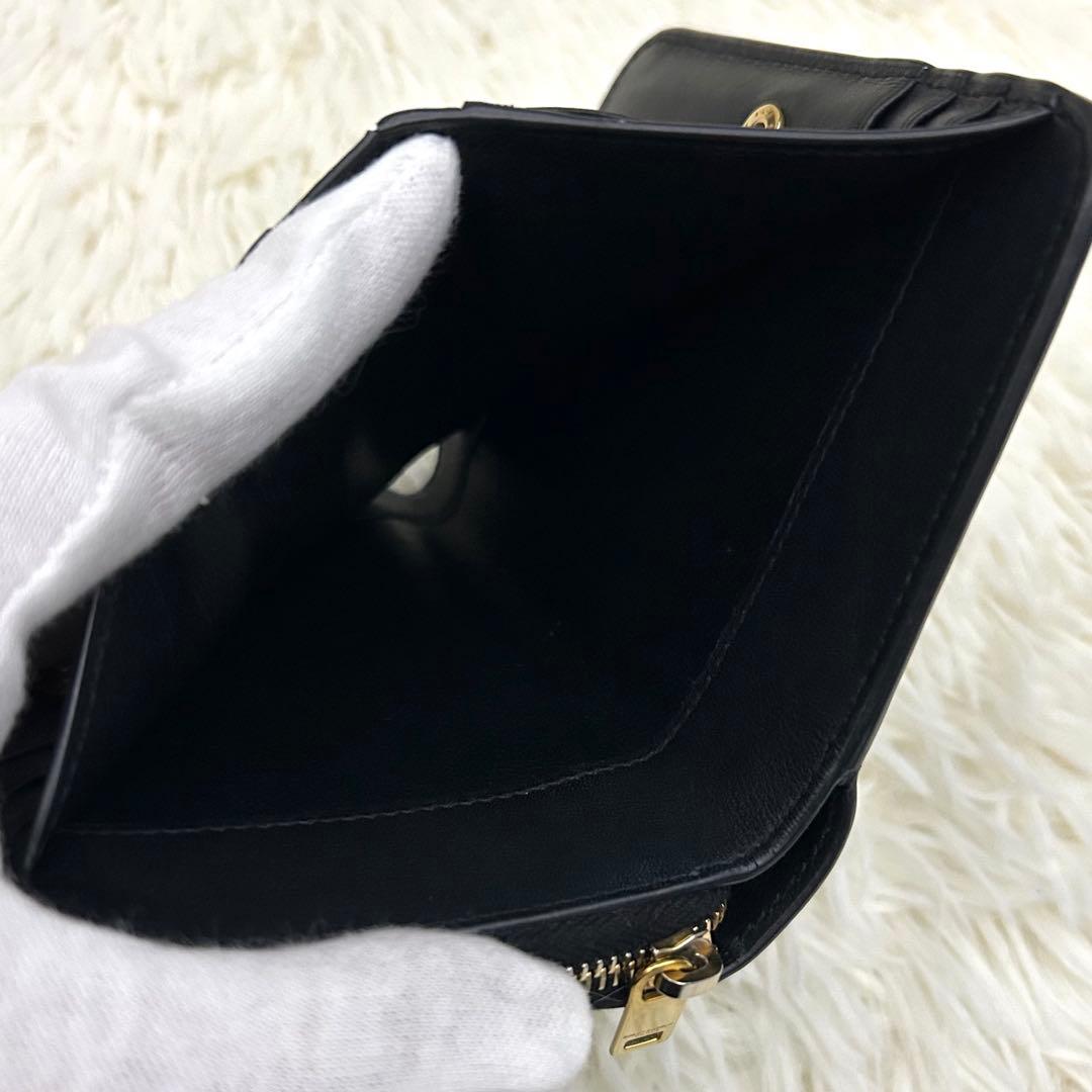 【美品】Saint Laurent カランドラ 財布 ブラック 二つ折り財布