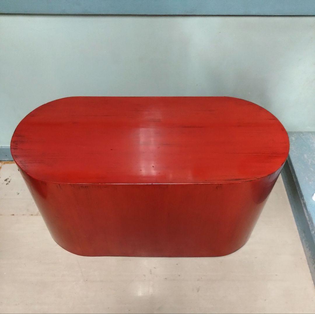 赤い漆塗りの楕円形のローキャビネット　和モダン　神奈川県座間市での引き渡し可