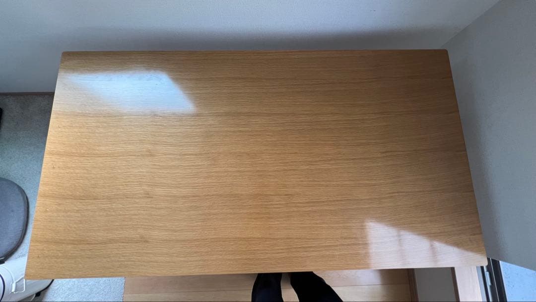 無印良品リビングでもダイニングでもつかえるテーブル　オーク材１５０×８０×６０