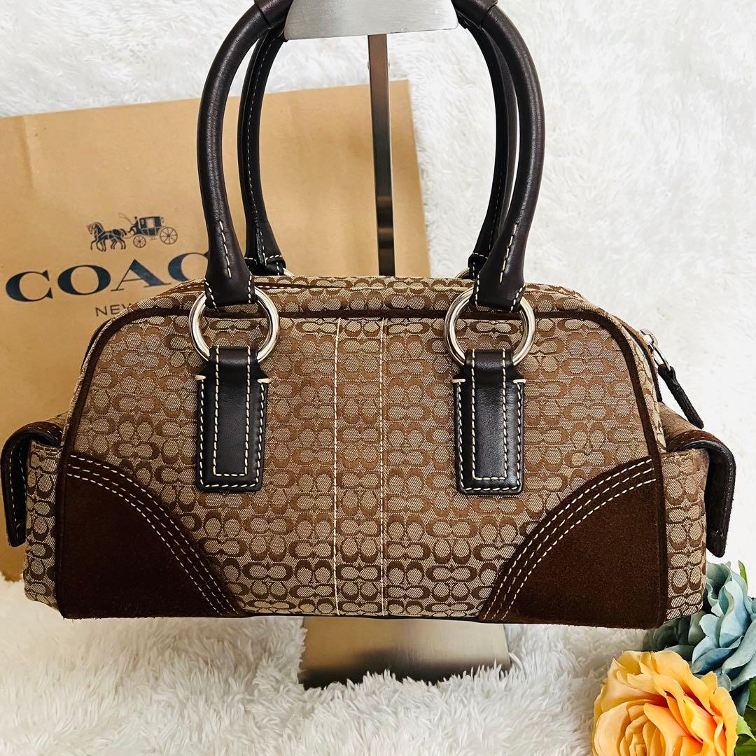 【美品】COACH コーチ ソーホー ミニシグネチャー ハンドバッグ