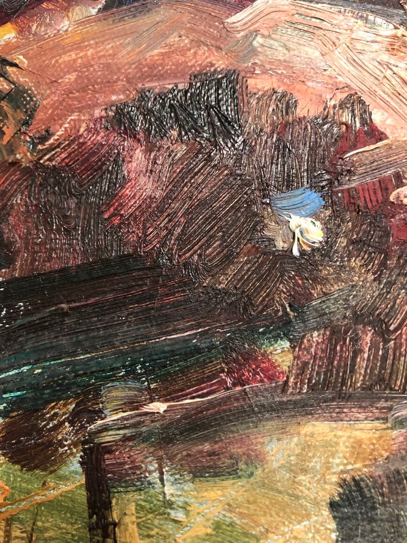 油絵（秩父の山）