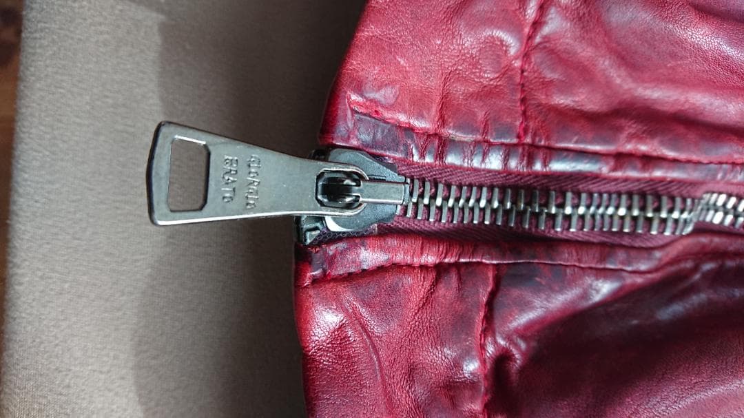 Giorgio Brato 赤 レザー シングルライダースジャケット