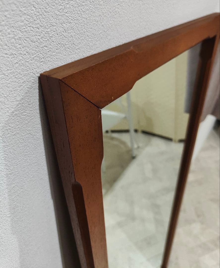 木製フレーム 全身鏡 大きめ アンティーク